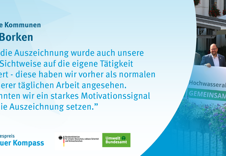 Gewinnerzitat Kreis Borken:     “Durch die Auszeichnung wurde auch unsere eigene Sichtweise auf die eigene Tätigkeit verändert - diese haben wir vorher als normalen Teil unserer täglichen Arbeit angesehen. Nun konnten wir ein starkes Motivationssignal durch die Auszeichnung setzen.”