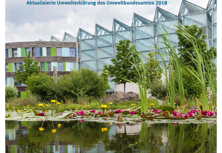 Cover der Broschüre Auf dem Weg zum treibhausgasneutralen UBA aktualisierte Umwelterklärung