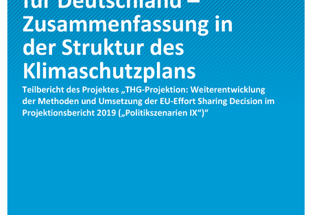 Cover der Publikation CLIMATE CHANGE 33/2019 Projektionsbericht 2019 für Deutschland – Zusammenfassung in der Struktur des Klimaschutzplans