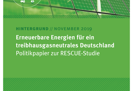 Cover des Hintergrundpapiers Erneuerbare Energien für ein treibhausgasneutrales Deutschland