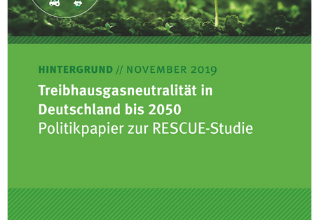Cover des Hintergrundpapiers Treibhausgasneutralität in Deutschland bis 2050