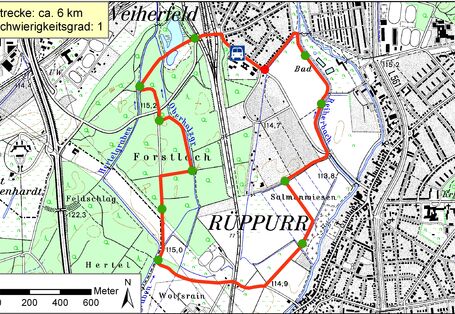 Kartendarstellung des Bodenlehrpfades