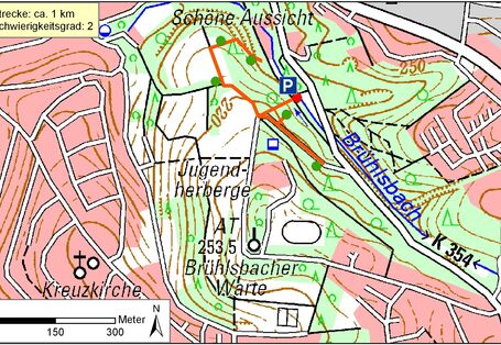 Kartendarstellung des Bodenerlebnispfades "Tatort Boden"