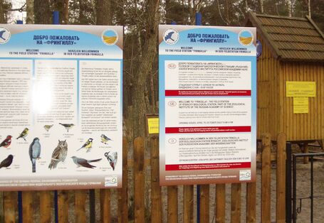 Bild der mehrsprachigen Informationstafeln für Besucher