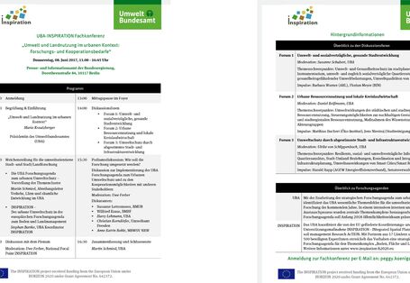 Agenda UBA-INSPIRATION Fachkonferenz
