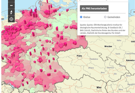 Karte gewichtelte Zersiedelung 2010