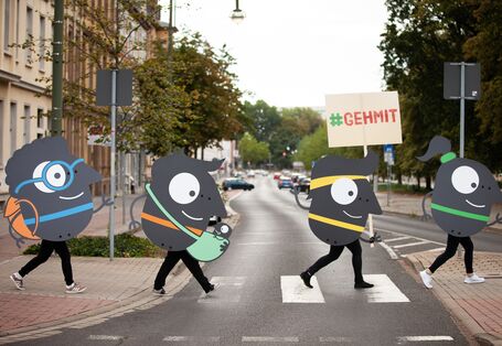 EMW-figures on zebra crossing