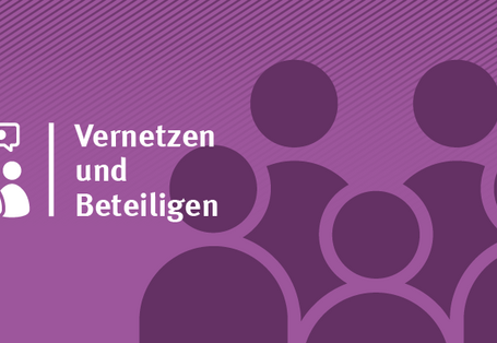 Icon und Hintergrundbild zu vernetzen und beteiligen mit Personenumrissen