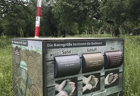 Würfelseite "Die Korngröße bestimmt die Bodenart"