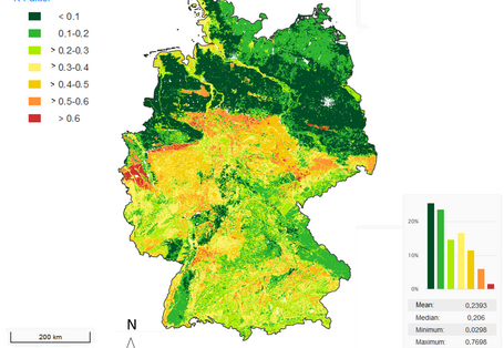 Factor of soil erosivity (K-factor) of the Universal Soil Loss Equation (USLE) according to Gebel et al. 2021 