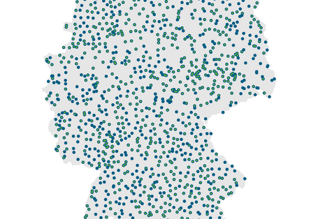 Auf der Deutschlandkarte sind die EUA Grundwassernetze angezeigt