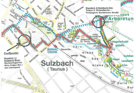 Karte mit Blick auf die Standorte