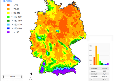 Regenerosiovitätsfaktor (R-Faktor) der Allgemeinen Bodenabtragsgleichung (ABAG)  