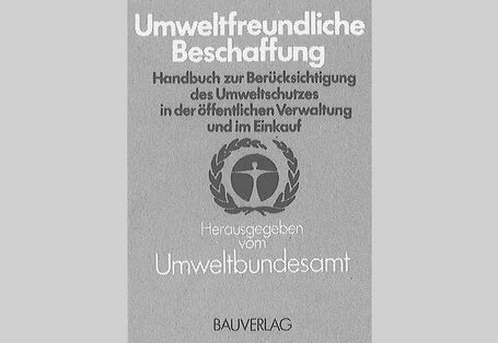 Cover des UBA-Handbuchs „Umweltfreundliche Beschaffung“ in seiner ersten Auflage 1986