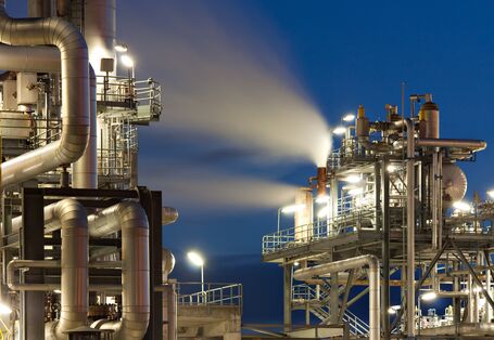 Pipelines on a factory site