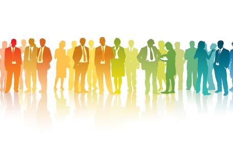 stylized people in different colors