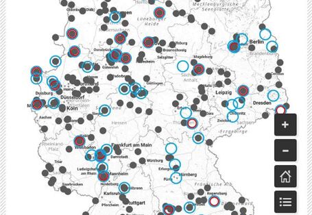 Frontpage der Website vom GISU mit Messstellnetz 