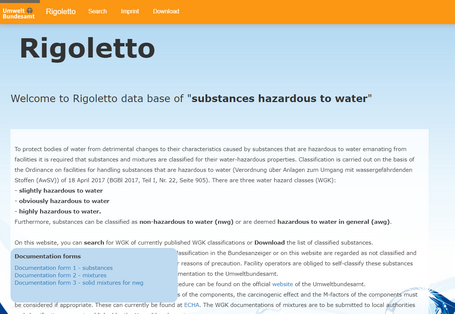 Homepage of the Rigoletto website