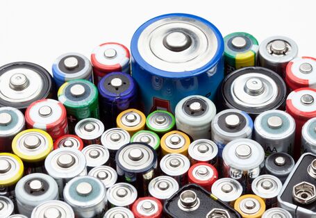 Batteries of different size and color