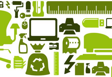 icons of different objects like office equipment