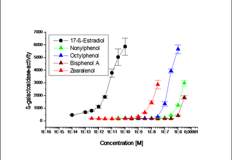 Nachweis der östrogenen Wirkung von 17-ß-Estradiol, Nonylphenol, Octylphenol, Bisphenol A, Zearalenol