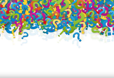 A pile of colorful questionmarks