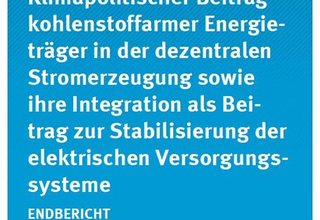 Cover Climate Change 08/2014 Klimapolitischer Beitrag kohlenstoffarmer Energieträger in der dezentralen Stromerzeugung sowie ihre Integration als Beitrag zur Stabilisierung der elektrischen Versorgungssysteme
