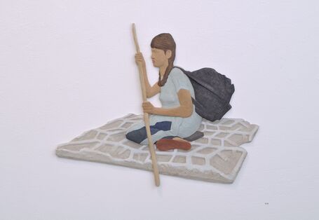 Mann auf einem Floß