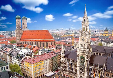 Bird's eye view of Munich's inner city