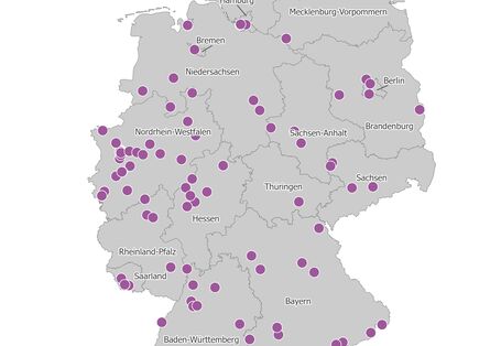 Die Karte zeigt die räumliche Verteilung aller berichtspflichtigen PRTR-Betriebe der Metallindustrie im Jahr 2023.