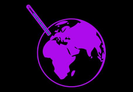 Thermometer in der Erde zeigt Temperaturanstieg an.