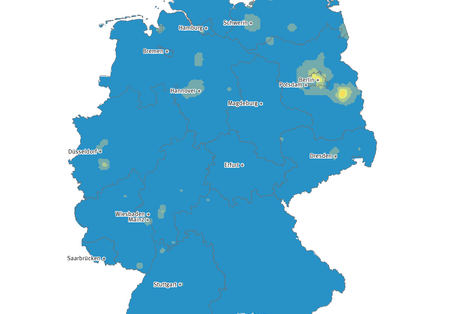 Die Karte zeigt die Anzahl der Tropennächte in Deutschland im Jahr 2010. In diesem Jahr gab es in einzelnen Regionen bis zu 12 Tropennächte. 