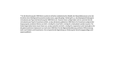 Tabelle mit HBM-Werten