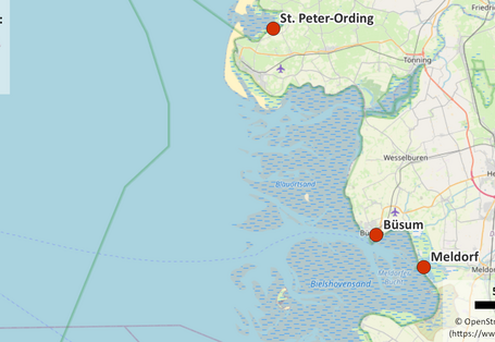Kartenausschnitt Nordfriesland