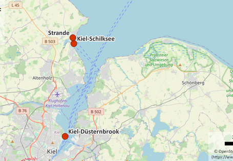 Kartenausschnitt Kiel