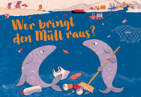 2 Fische kehren den Müll vom Meeresgrund