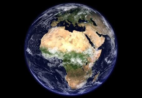 Die Weltkugel aus dem Weltraum gesehen.