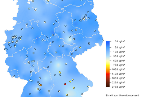 PM10-Tagesmittelwerte für den 1.1.2018