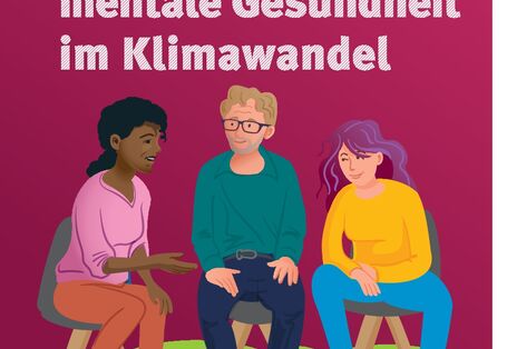 Drei illustrierte Menschen sitzen zusammen und sprechen