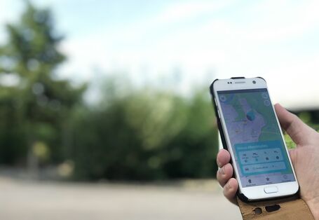 the Luftqualität app on a smartphone