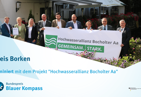 2021 wird das HWSK im betroffenen Ortsteil Borken-Gemen übergeben. Eine Absichtserklärung  bekräftigt die weitere Zusammenarbeit.