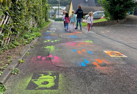 Sprüh-Schablonen-Set im Einsatz