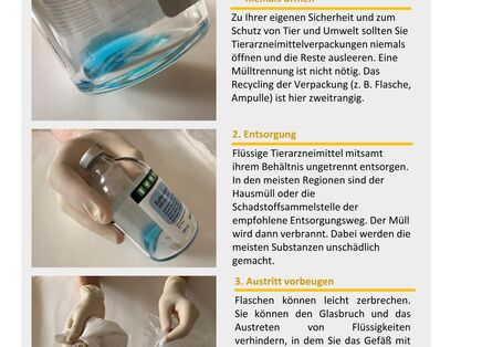 Restmengen von Tierarzneimitteln sollten durch sorgfältiges Medikamentenmanagement verringert werden.