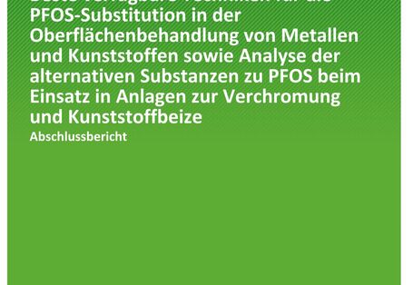 Cover der Publikation TEXTE 211/2020 Beste verfügbare Techniken für die PFOS-Substitution in der Oberflächenbehandlung von Metallen und Kunststoffen sowie Analyse der alternativen Substanzen zu PFOS beim Einsatz in Anlagen zur Verchromung und Kunststoffbeize