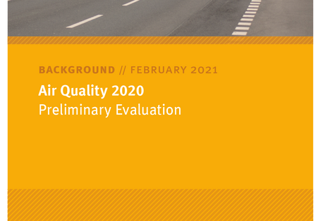 Cover of publication Background paper February 2021 Air quality 2020: Preliminary Evaluation