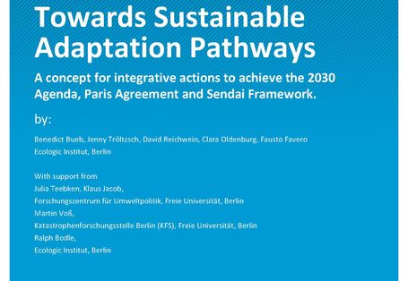 Cover of publication Climate Change 48/2021 Towards Sustainable Adaptation Pathways: A concept for integrative actions to achieve the 2030 Agenda