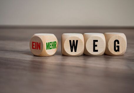 Würfel die Worte Einweng und Mehrweg bilden 