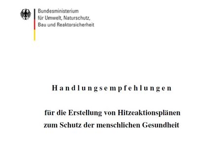 Bildschirmfoto der Handlungsempfehlungen zu Hitzeaktionsplänen