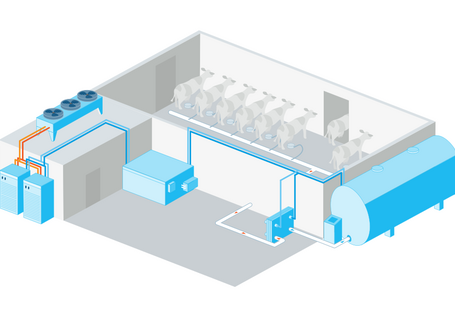 Infografik einer Molkerei mit nummerierten Teilanlagen.