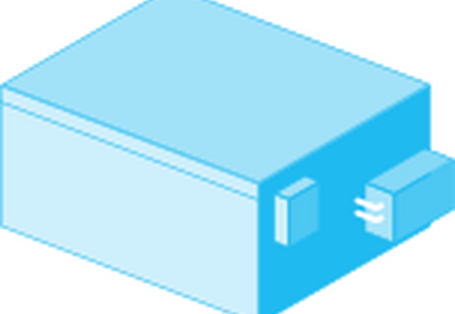 Blaue Infografik eines Eiswasserspeichers.